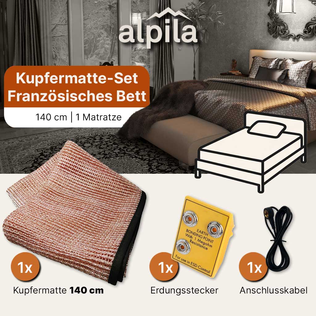 Kupfermatte für französisches Bett 140 cm