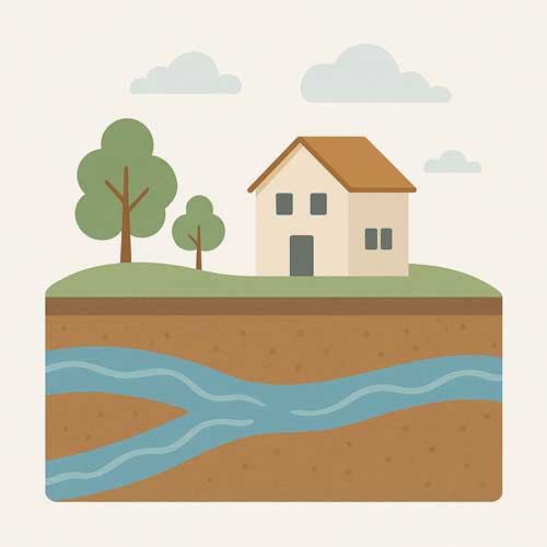 Wasseradern schematisch